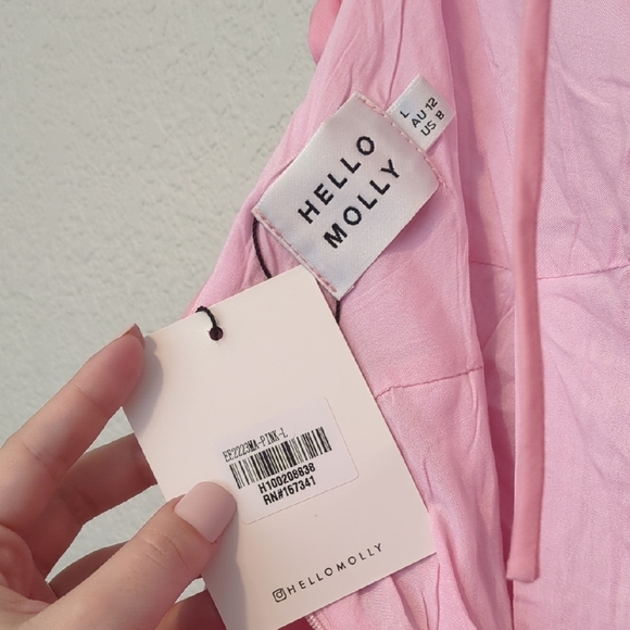 Hello Molly Dipped in Love pink ombre midi sleeveless plunge neckline dress - Picture 13 of 15